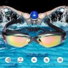 Beschlagfreie Profi-Schwimmbrille mit Ohrstöpseln und Nasenbügel