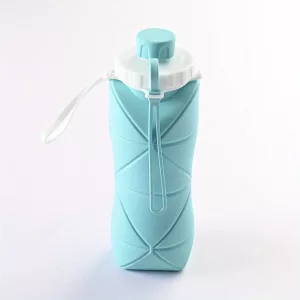 Zusammenklappbare Wasserflasche aus Silikon - Blau