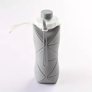 Zusammenklappbare Wasserflasche aus Silikon - Grau