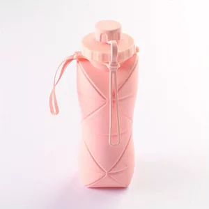 Zusammenklappbare Wasserflasche aus Silikon - Rosa
